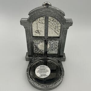 Bath & Body Works Silver Crackle Spider Web Single Wick Candle Rare Holder